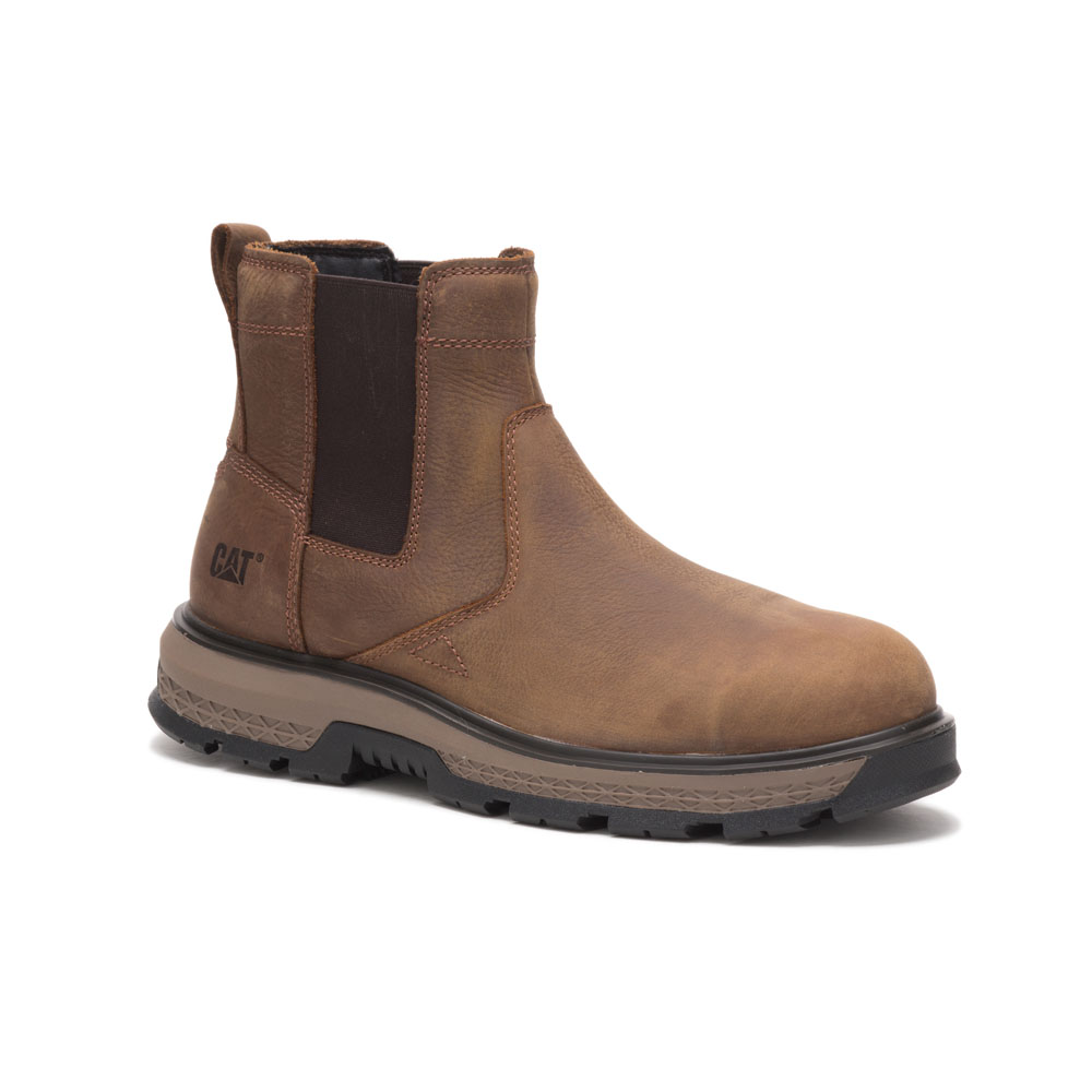 Caterpillar Men's Exposition Chelsea At / Astm/Alloy Toe Safety Boots Brown CAT-58170